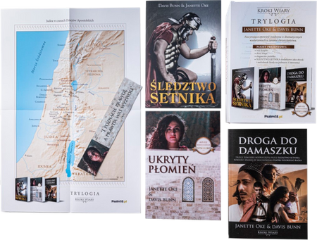 Kroki Wiary - Śledztwo Setnika, Ukryty Płomień, Droga do Damaszku + Mapa + Bonusy - BOX - Janette Oke i Davis Bunn