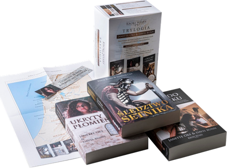 Kroki Wiary - Śledztwo Setnika, Ukryty Płomień, Droga do Damaszku + Mapa + Bonusy - BOX - Janette Oke i Davis Bunn