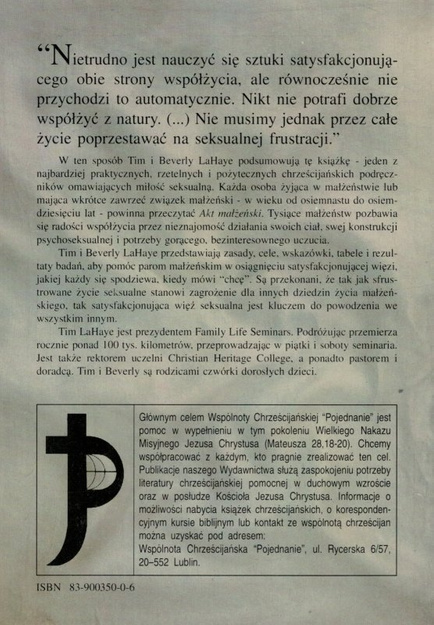 Akt Małżeński. Piękno miłości seksualnej - Tim i Beverly LaHaye - oprawa miękką