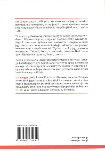 Miłosna mistyka kabały - Światy, słowa, sny - Jiří Langer - oprawa miękka