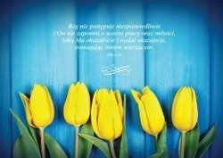 Kartka składana 29 z wersetem Bóg nie postępuje niesprawied